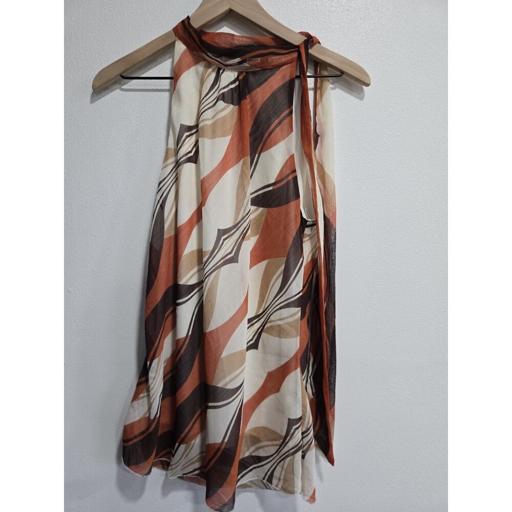 Studio 1940 Halter Top Women’s M Retro Swirl Print Boho 70s Style Sleeveless